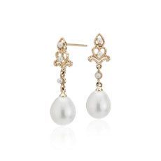 Freshwater Cultured Pearl Vintage-Inspired Drop Earrings
